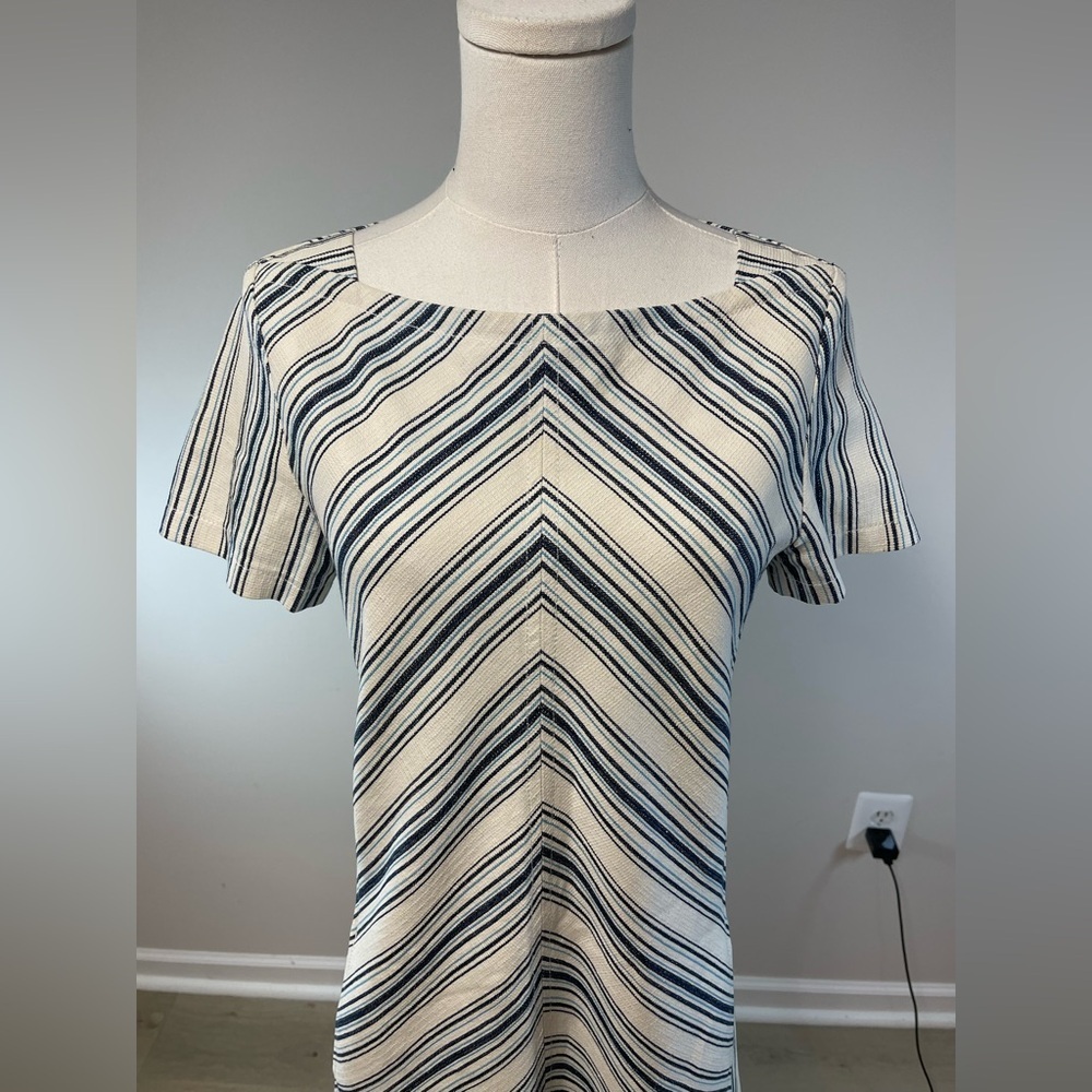 See By Chloe Cotton Linen Mix Stripe Shift Dress - Picture 4 of 16